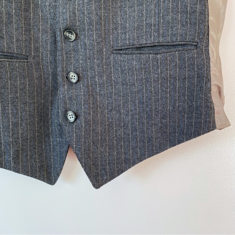 Grey Pinstriped Vest - Picture 4 of 9